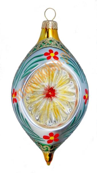 bombka podłużna złota z reflektorem