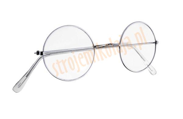 okrągłe okulary Mikołaja, metalowe okulary z zerowymi soczewkami