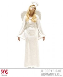 strój aniołka na święta karnawał, długa biała sukienka dla aniołka