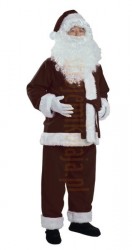 ciemnobrązowy strój Mikołaja - kurtka, spodnie, czapka