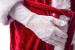 długie białe rękawiczki Mikołaja i strój welurowy